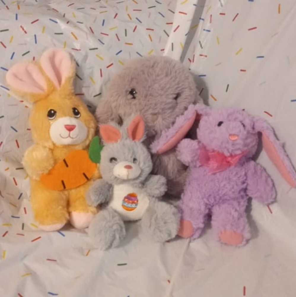 Easter Bunny Plush Bundle 4 Stuffed Animal Rabbits
